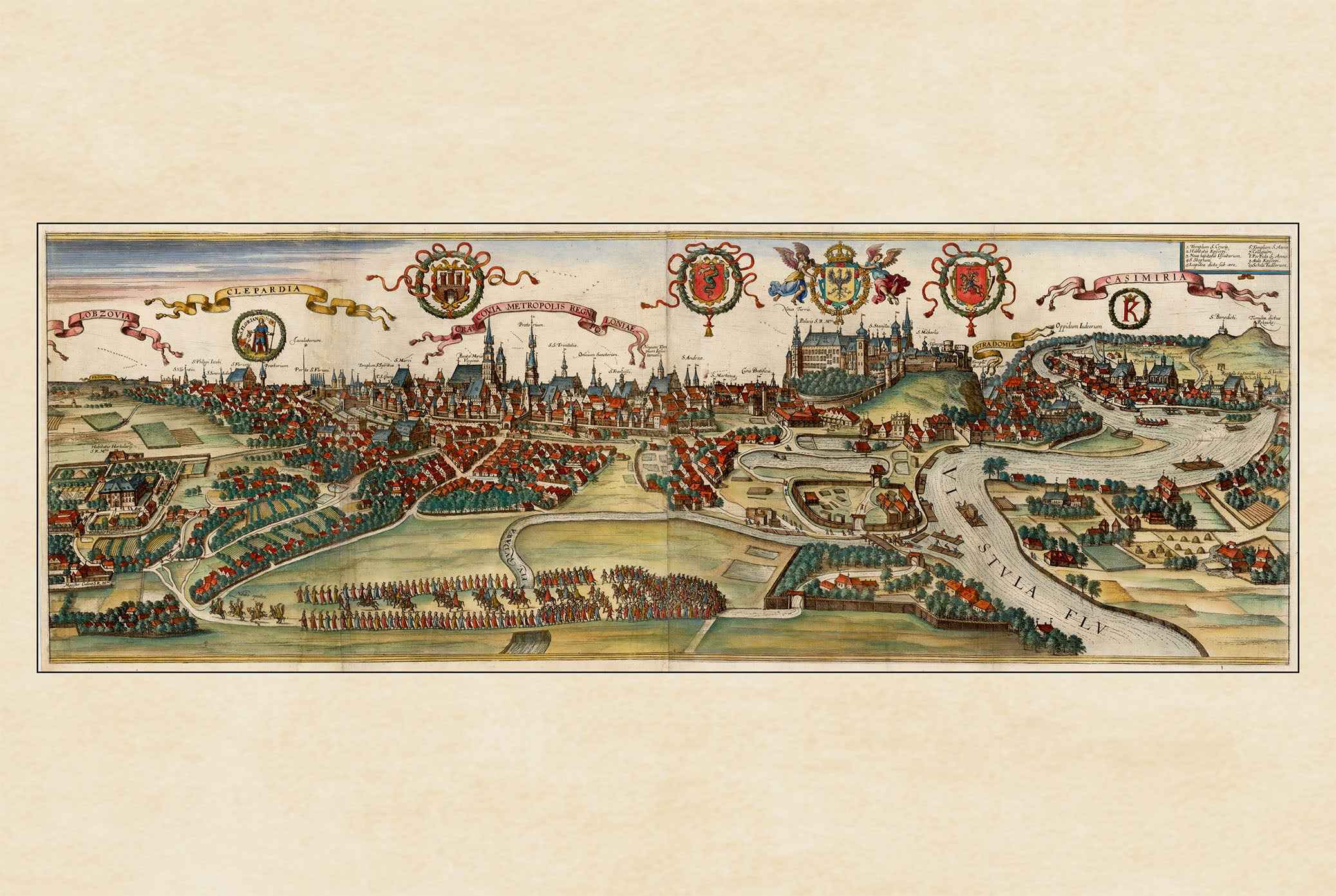 1652 Toruń Poland Antique City Map Print - Bird’s Eye View - Vintage Polish Wall Art